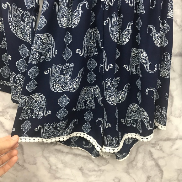 Jesse & J Elephant Print Bohemian Flowy Romper - Picture 7 of 8